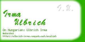 irma ulbrich business card